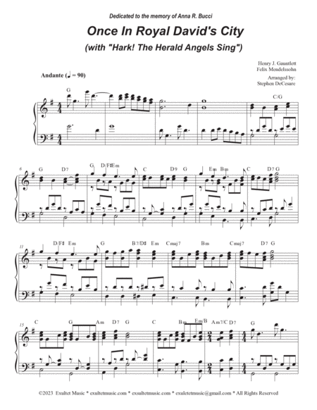 Once In Royal David's City (with "Hark! The Herald Angels Sing") (Oboe solo and Piano) image number null