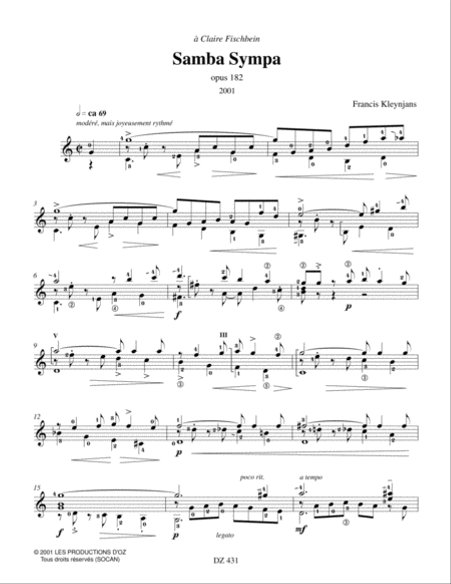 Samba Sympa Classical Guitar scores gallery preview page 2