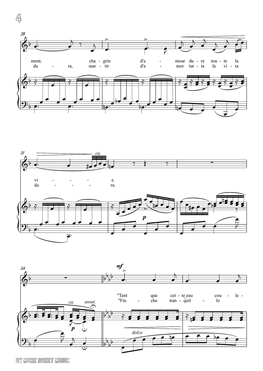 Giovanni-Piacer d'amor in F Major,for Voice and Piano Piano, Vocal scores gallery preview page 6