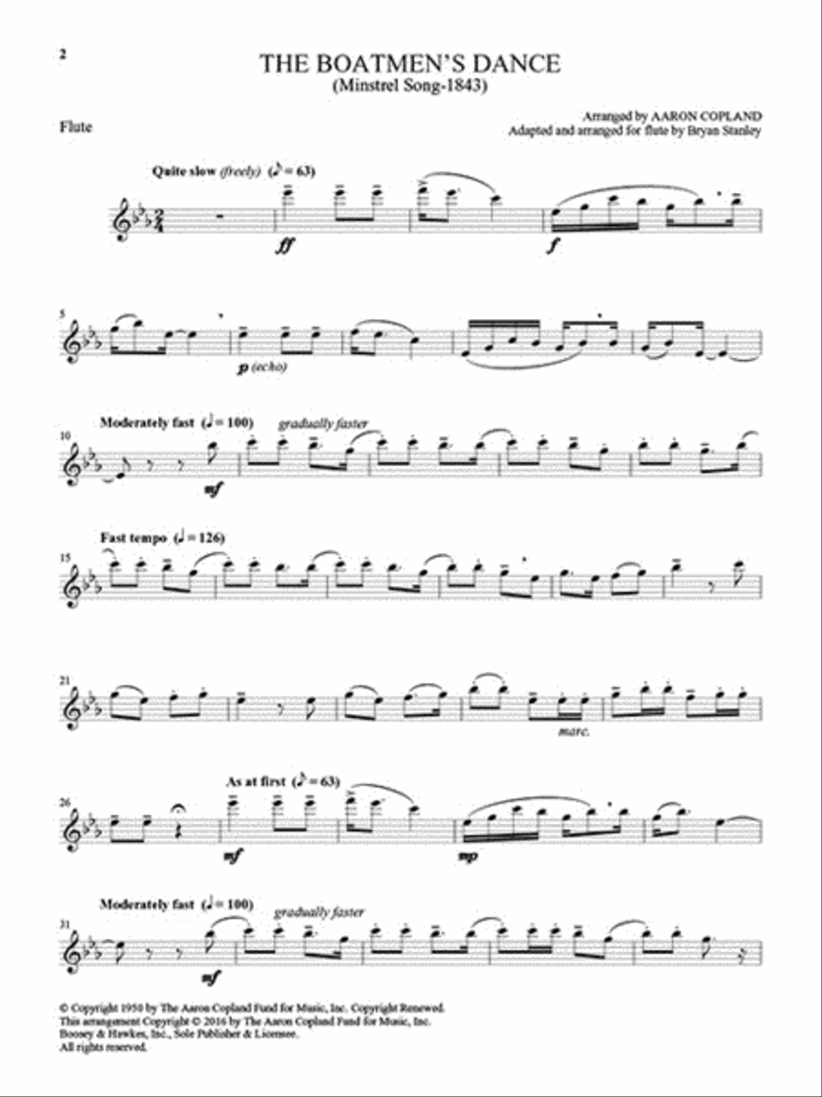 Old American Songs Flute Solo scores gallery preview page 5