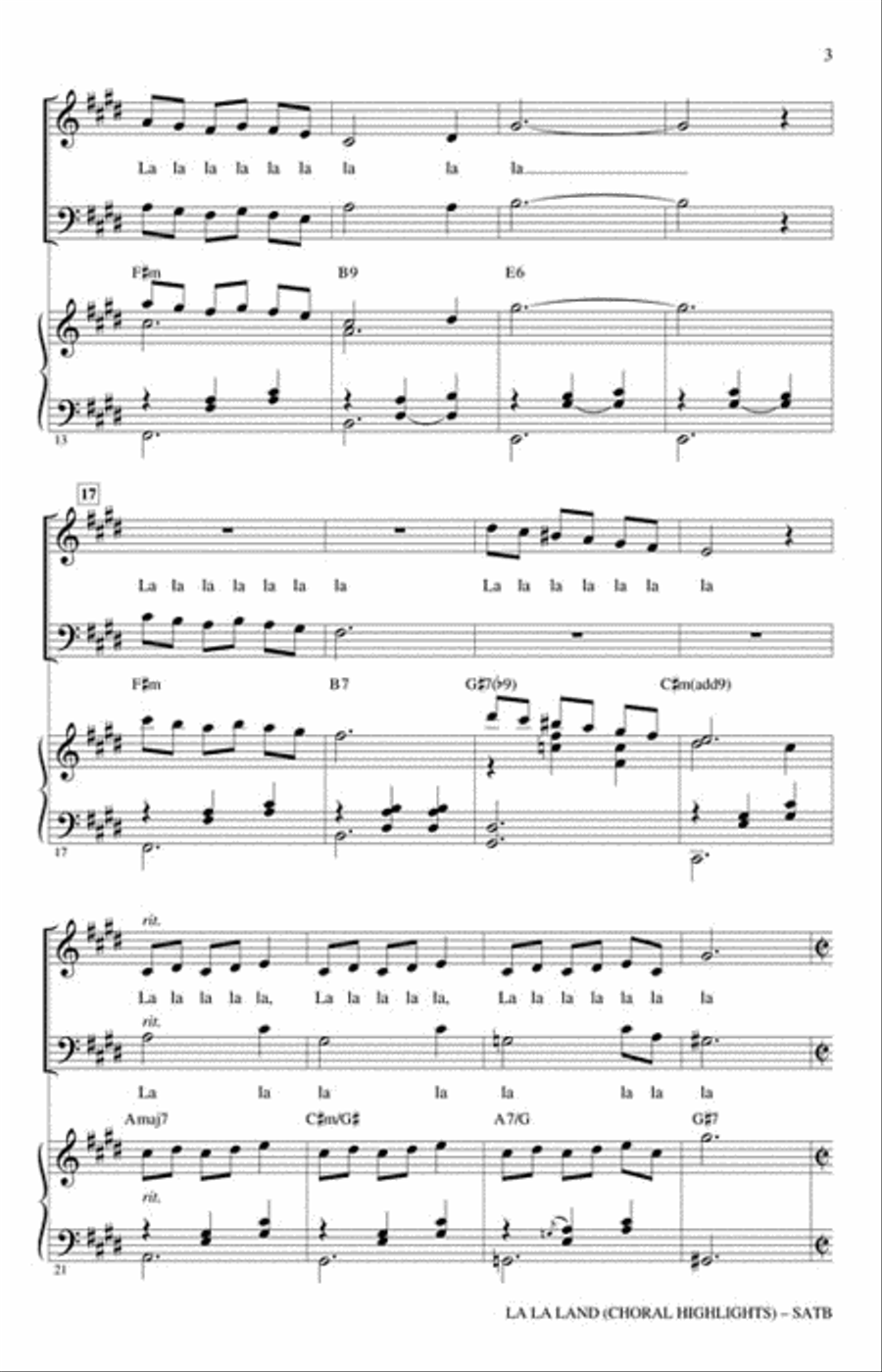 La La Land La La Land 4-Part scores gallery preview page 3