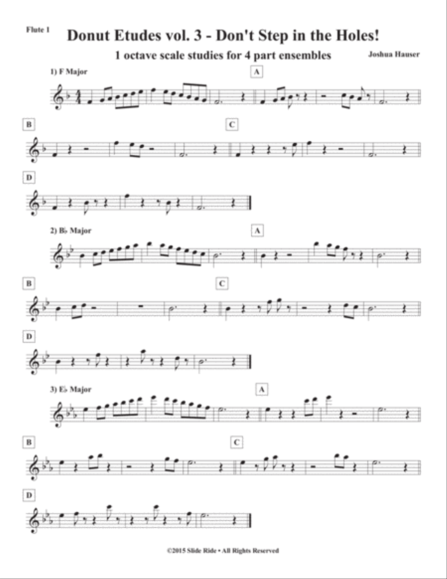 Donut Etudes vol. 3: Don’t Step in the Holes! – Woodwind Quartet or Quintet Small Ensemble scores gallery preview page 4