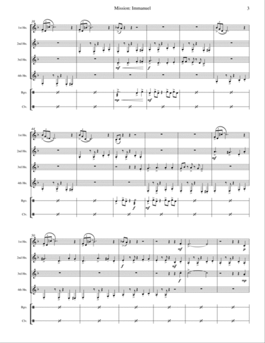 Mission: Impossible Theme from the Paramount Television Series MISSION: IMPOSSIBLE Brass Quartet scores gallery preview page 3