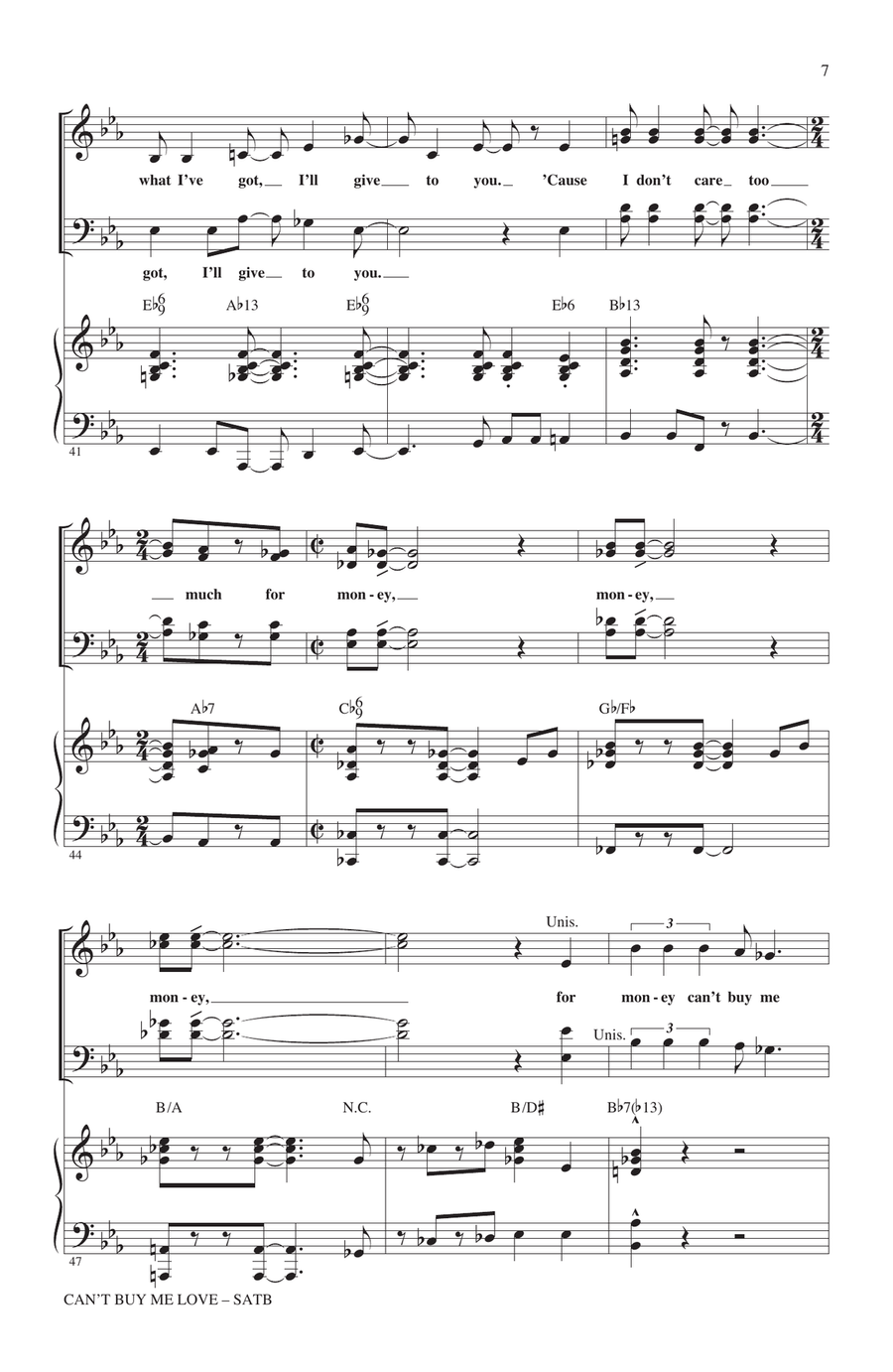 Can't Buy Me Love (arr. Kirby Shaw) 4-Part scores gallery preview page 6