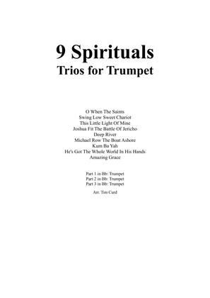 Book cover for 9 Spirituals, Trios For Trumpet