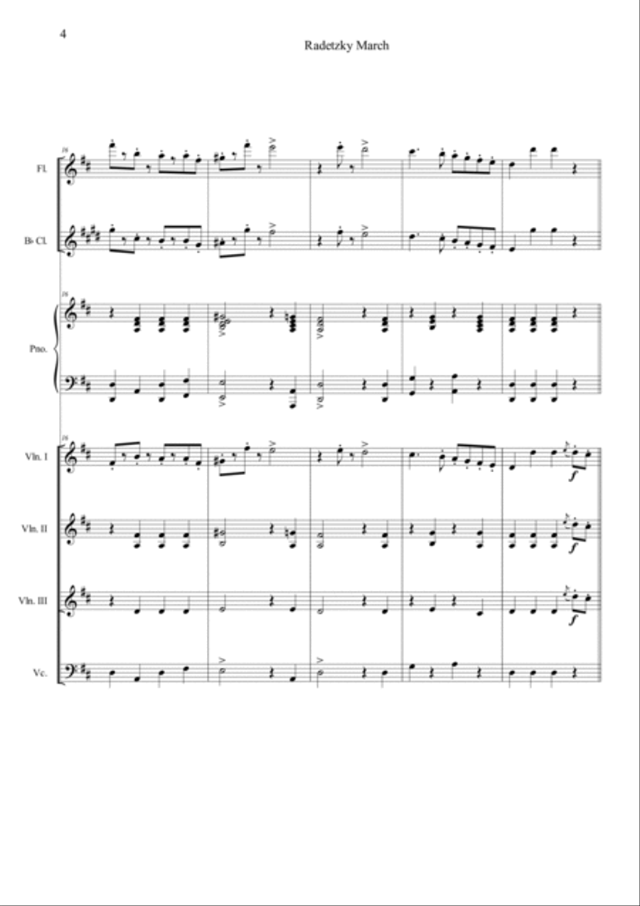 Radetzky Marsch Orchestra scores gallery preview page 4