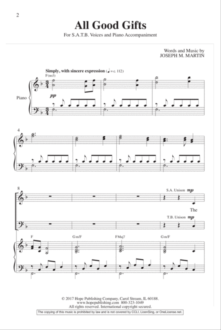 All Good Gifts 4-Part scores gallery preview page 2