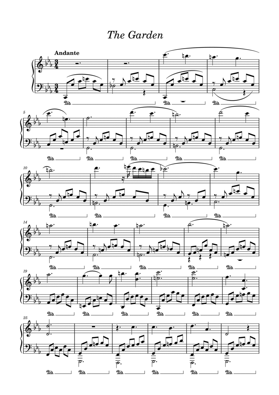 The Garden - Piano solo The Garden - Piano solo Piano Solo scores gallery preview page 1