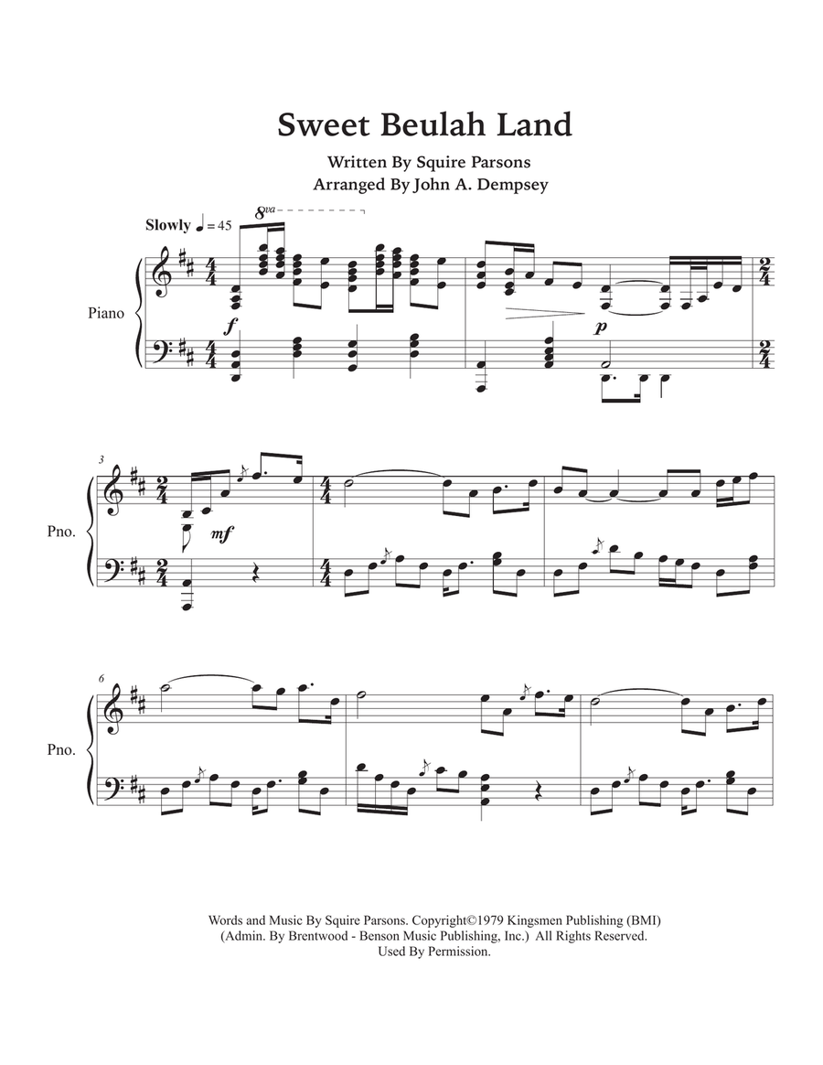 Sweet Beulah Land Piano Solo scores gallery preview page 4