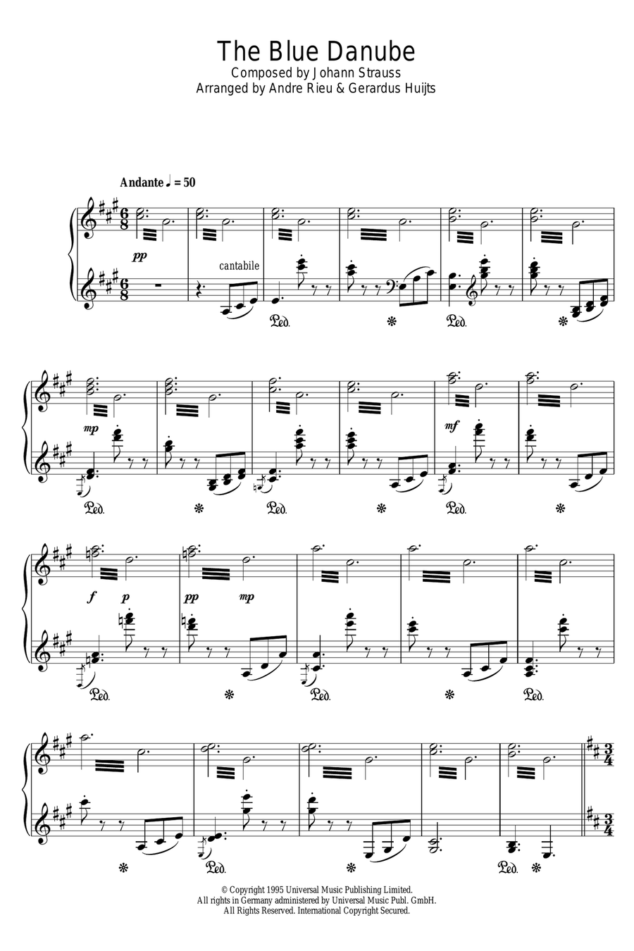 The Blue Danube The Blue Danube Piano Solo scores gallery preview page 1