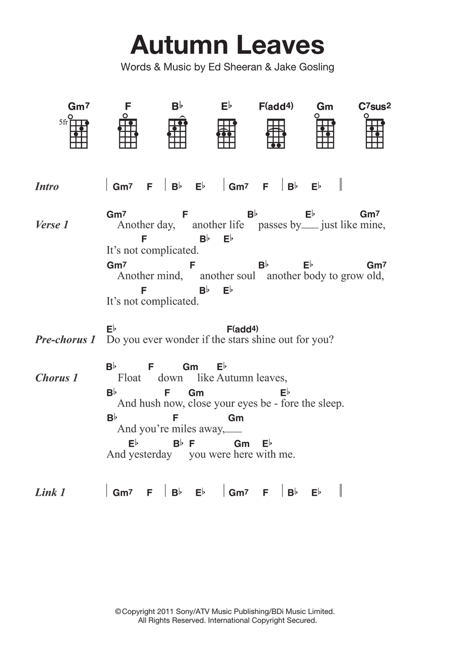 Autumn Leaves Ukulele scores gallery preview page 1