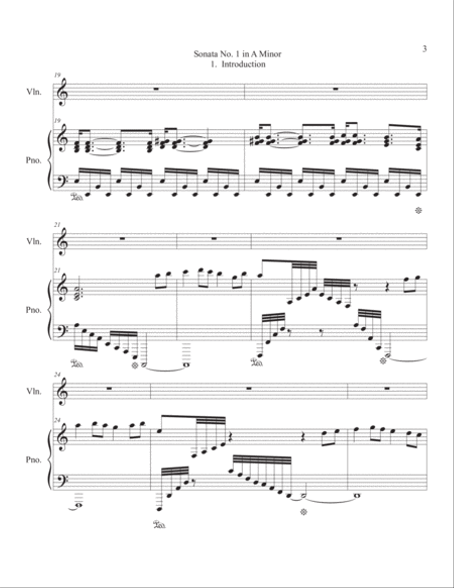 Sonata No. 1 in A Minor for Piano and Violin 