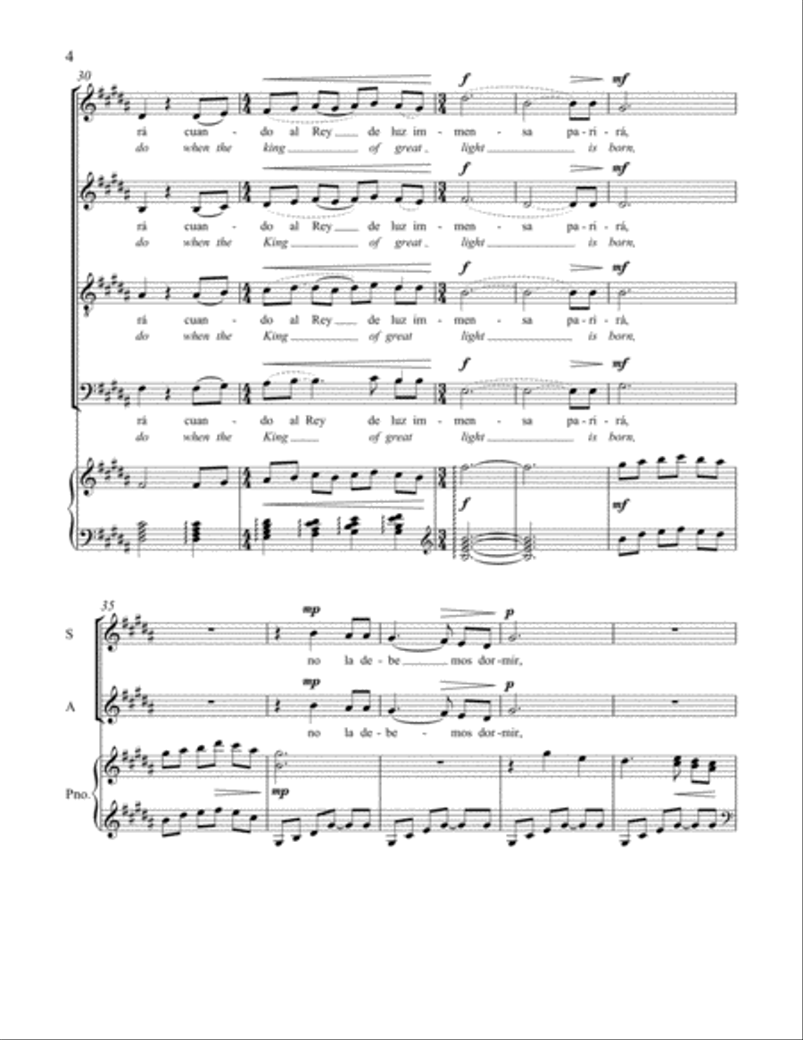 No la debemos dormir (No, we must not sleep) 4-Part scores gallery preview page 5
