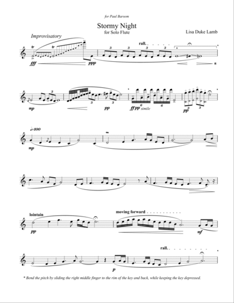 Stormy Night Flute Solo scores gallery preview page 2
