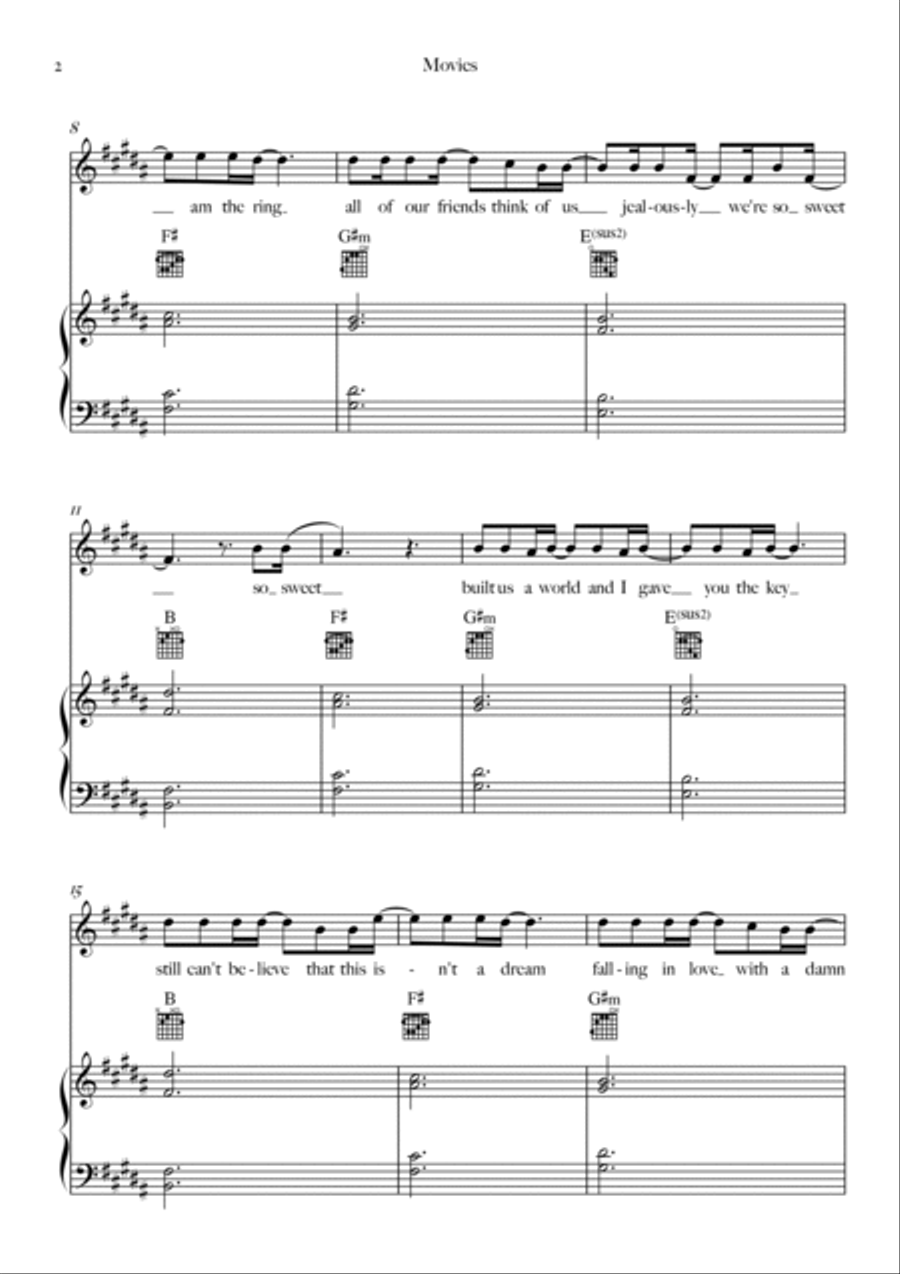 Movies Piano, Vocal, Guitar scores gallery preview page 2