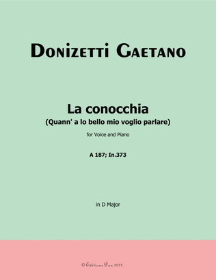 Book cover for La conocchia, by Donizetti, in D Major