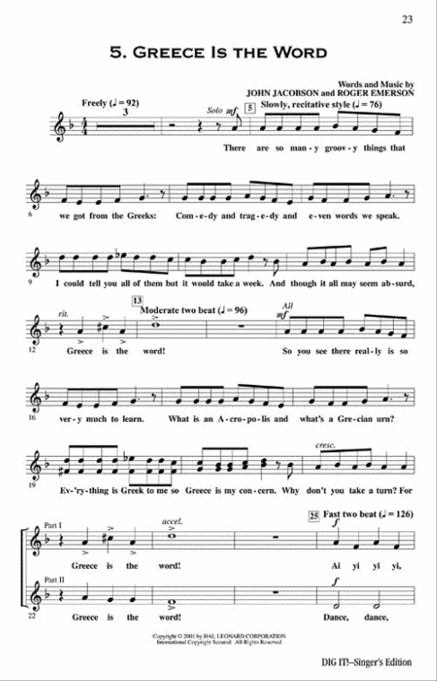 Dig It! - Teacher's Edition Choir scores gallery preview page 5