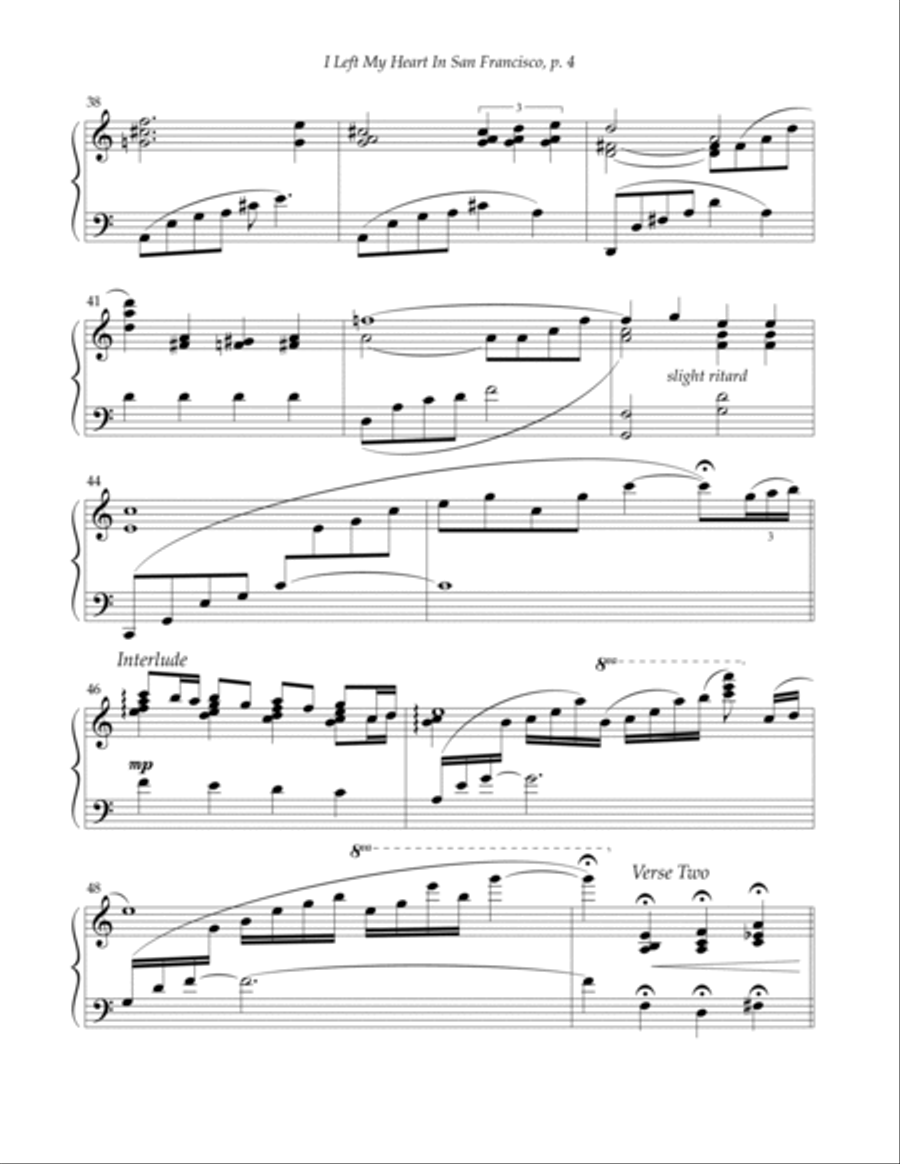 I Left My Heart In San Francisco Piano Solo scores gallery preview page 4