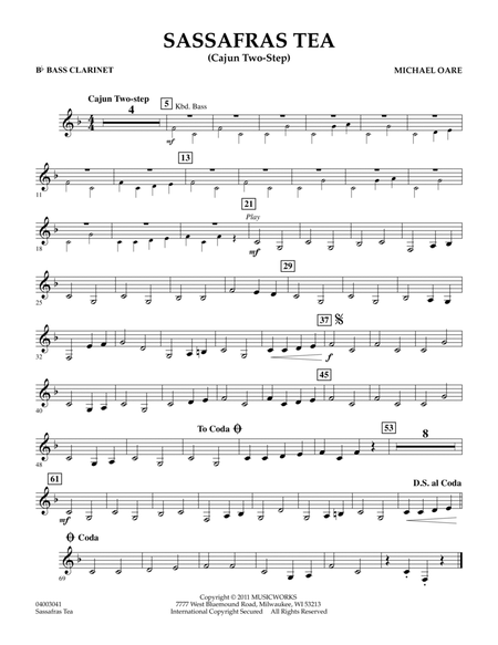Sassafras Tea (Cajun Two-Step) - Bb Bass Clarinet by Michael Oare - Concert  Band - Digital Sheet Music