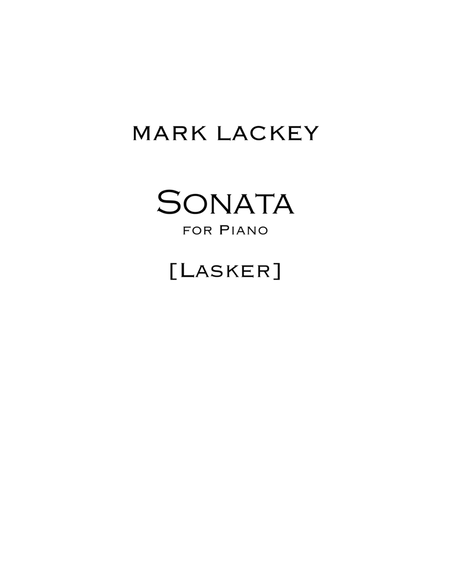 Sonata for Piano: Lasker image number null