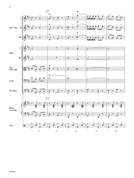 Bugler's Holiday for Three Violins and String Orchestra: Score