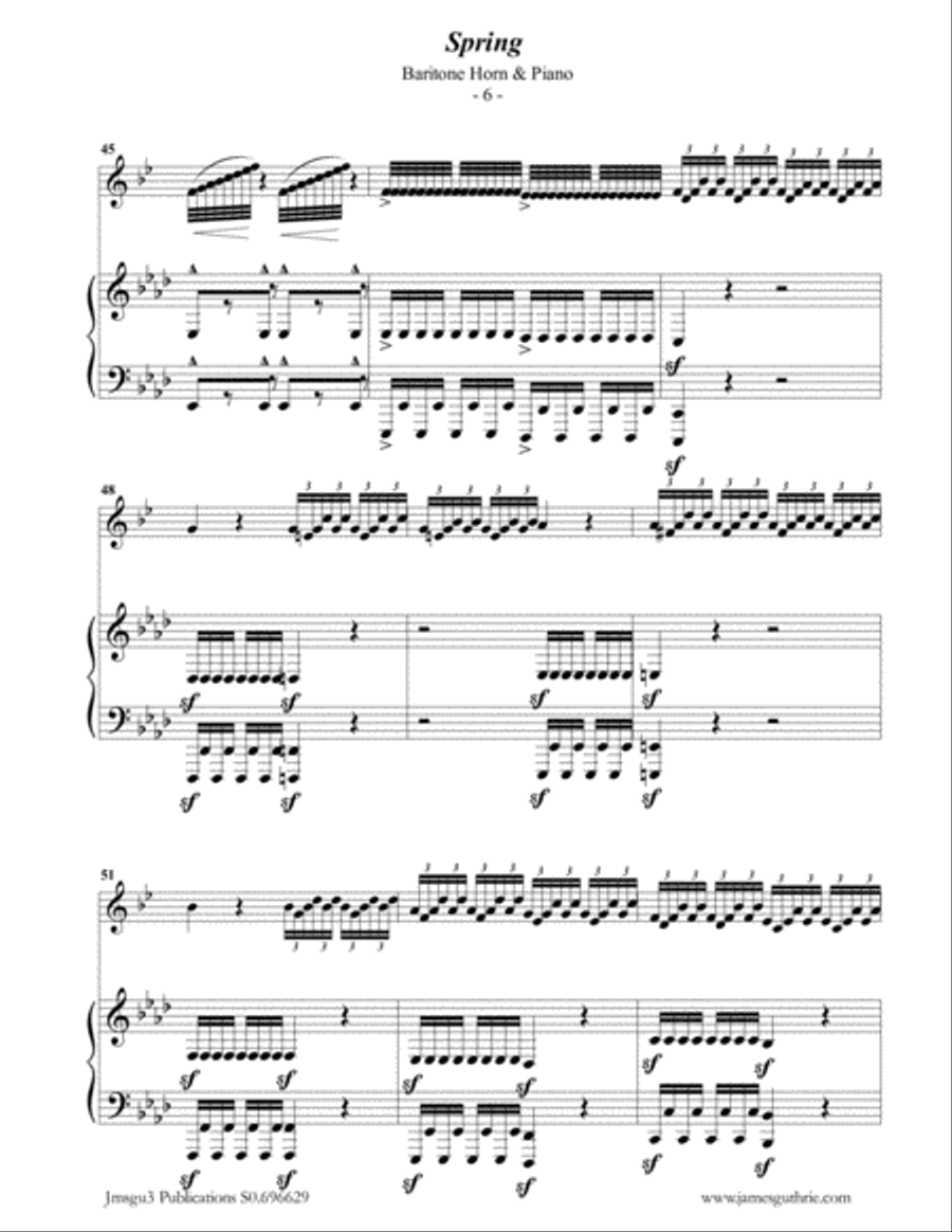 Vivaldi: The Four Seasons Complete for Baritone Horn & Piano Baritone Horn scores gallery preview page 6