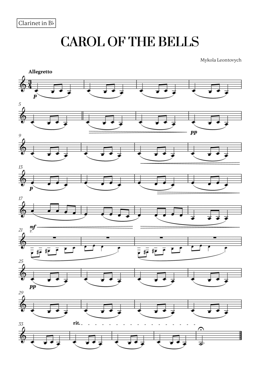 Easy clarinet music cheap