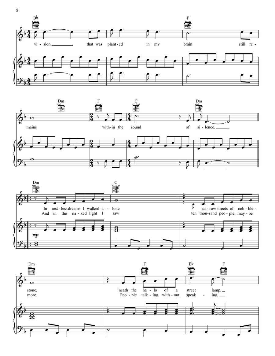 The Sound Of Silence The Sound Of Silence Acoustic Guitar scores gallery preview page 2