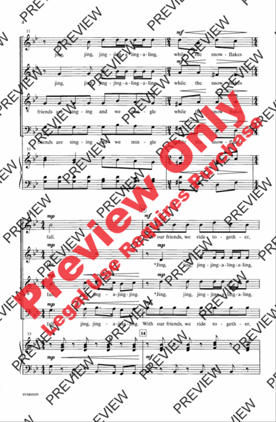 Sleigh Bells 4-Part scores gallery preview page 4