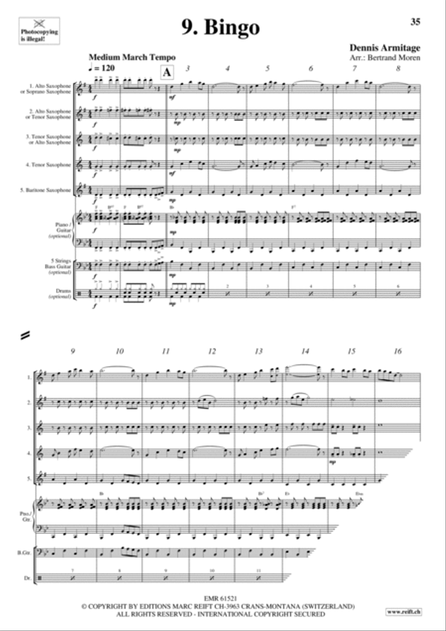 Beer Party Saxophone Quintet scores gallery preview page 11