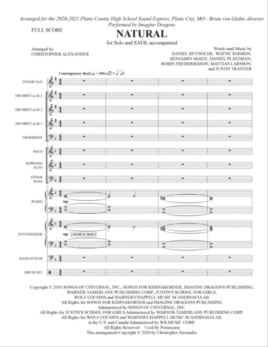 Natural Tenor Saxophone scores gallery preview page 4