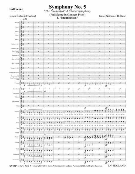 Symphony No. 5 "The Enchanted" A Choral Symphony Full Score in Concert Pitch
