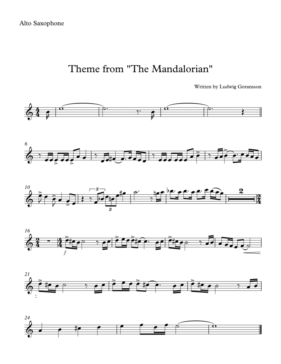 Songbird alto sax sheet music discount