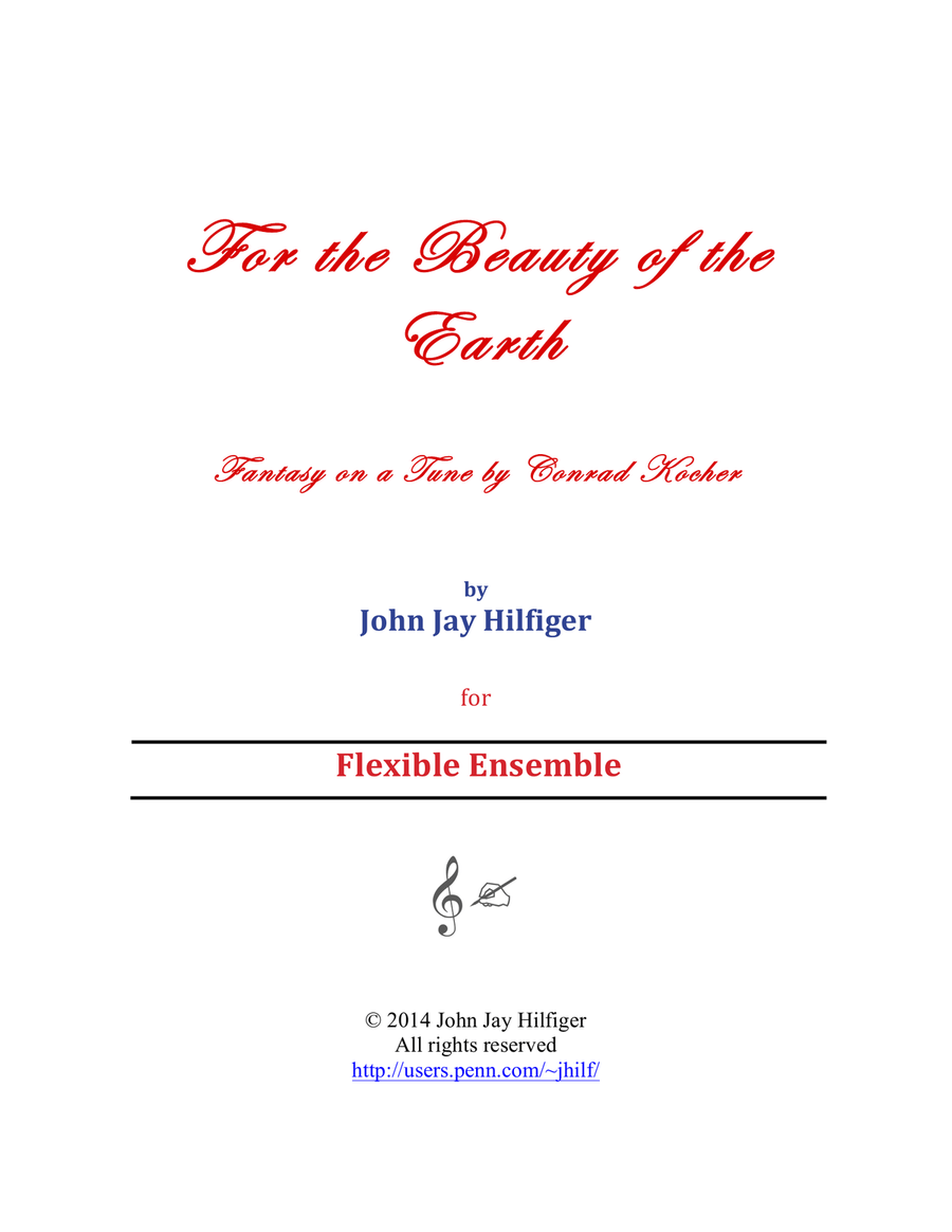 For the Beauty of the Earth: Fantasy on a tune by Conrad Kocher Concert Band scores gallery preview page 1