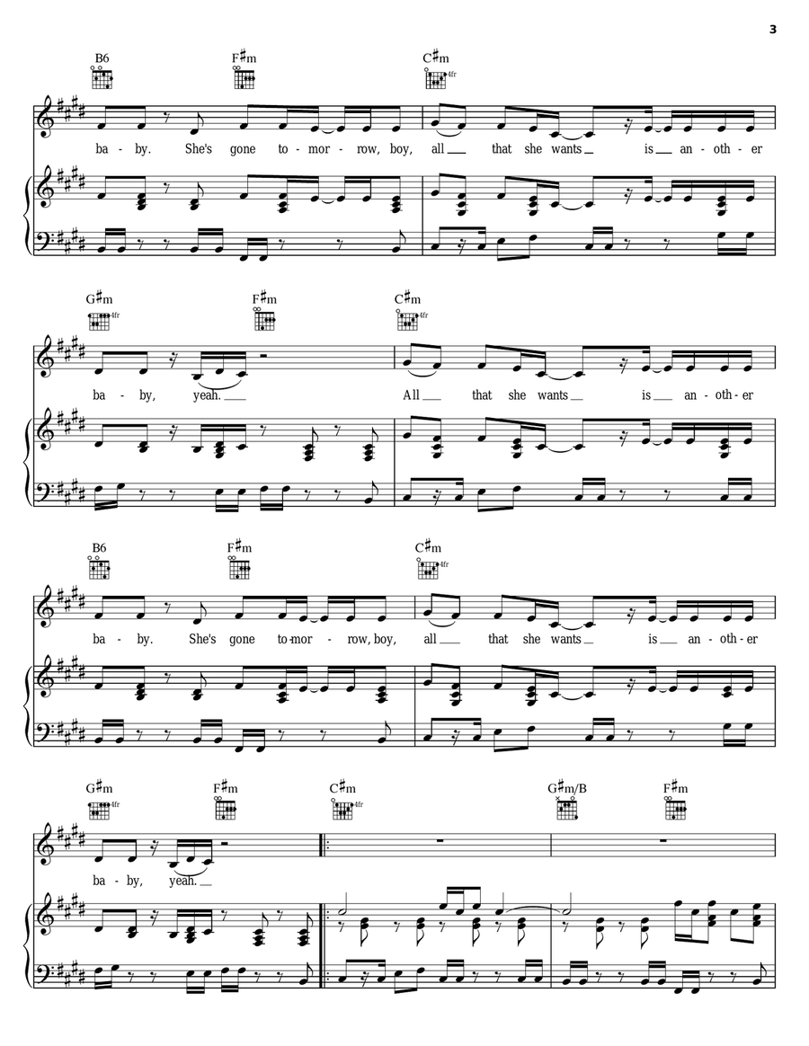 All That She Wants All That She Wants Piano, Vocal, Guitar scores gallery preview page 3