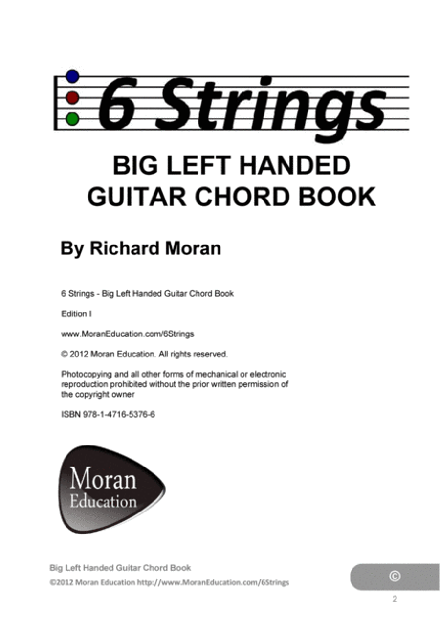 Big Left Handed Guitar Chord Book