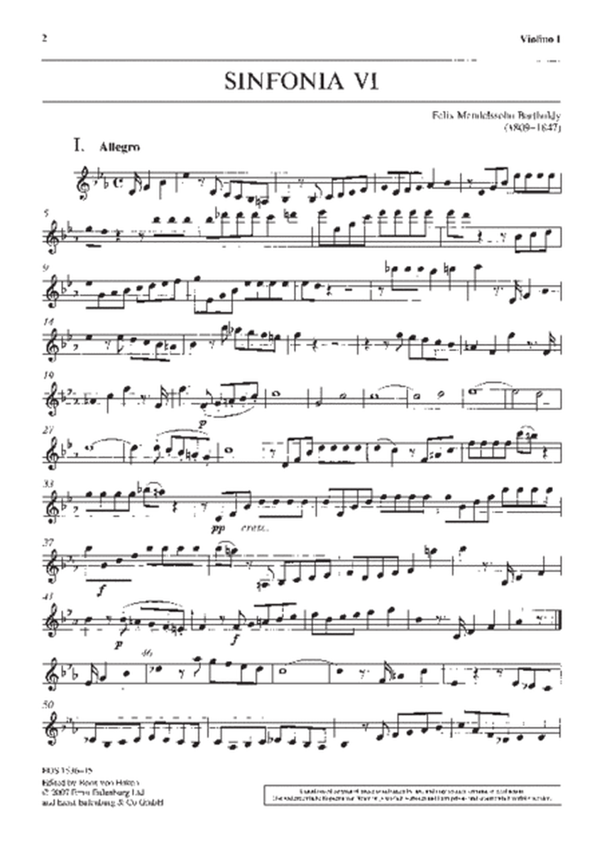 Sinfonia No. 6 in Eb major MWV N 6