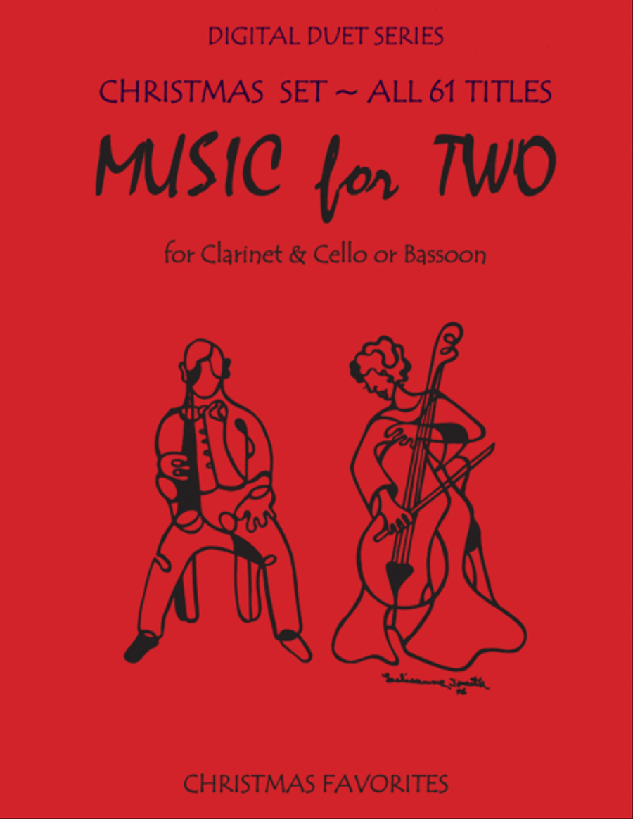 Christmas Duets for Clarinet and Bassoon or Clarinet & Cello - Complete Set - Music for Two Small Ensemble scores gallery preview page 1