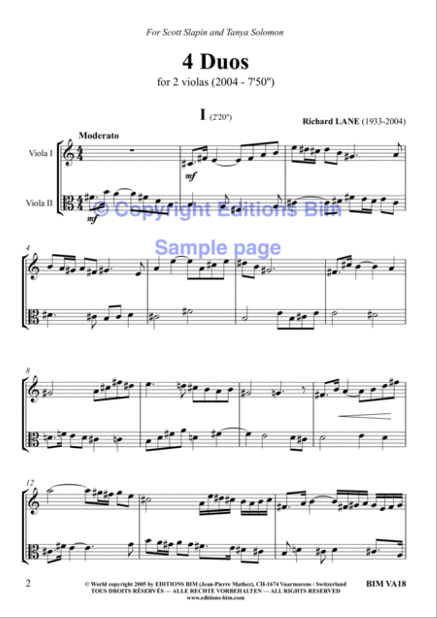 4 Duos Viola scores gallery preview page 2