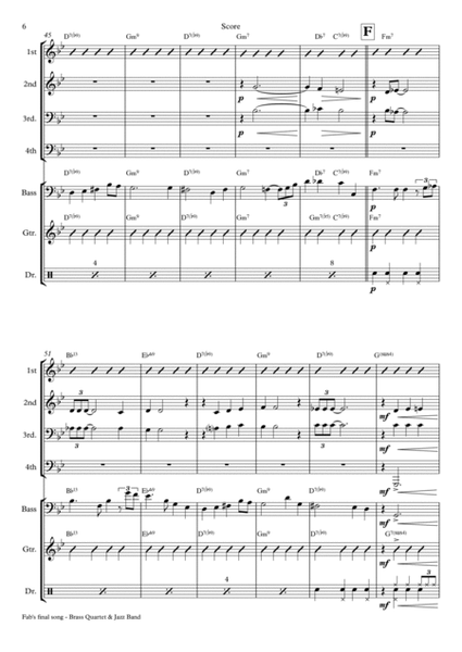 Fab's final song - Ballad - Brass Quartet plus Jazz Trio image number null