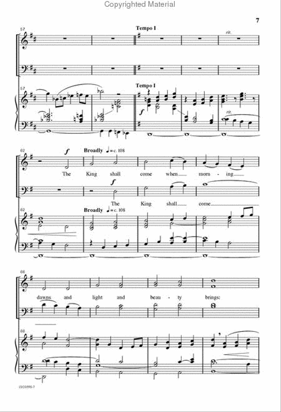 The King Shall Come 4-Part scores gallery preview page 7
