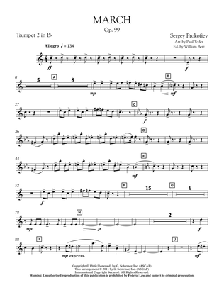 March, Op. 99 - Bb Trumpet 2