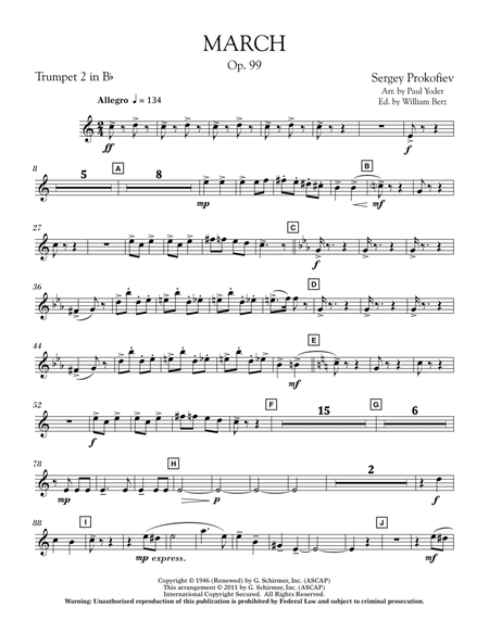 March, Op. 99 - Bb Trumpet 2