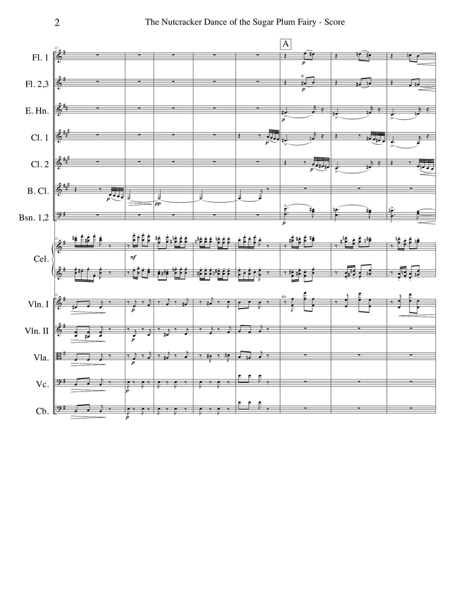 Dance of the Sugar Plum Fairy from The Nutcracker for Full Orchestra Full Orchestra scores gallery preview page 2