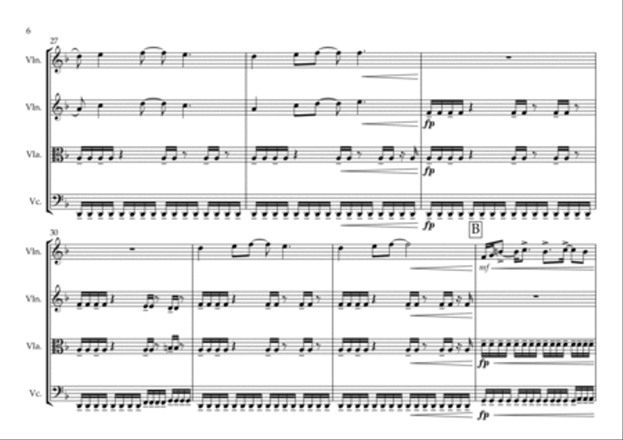 Another Brick In The Wall String Quartet scores gallery preview page 6