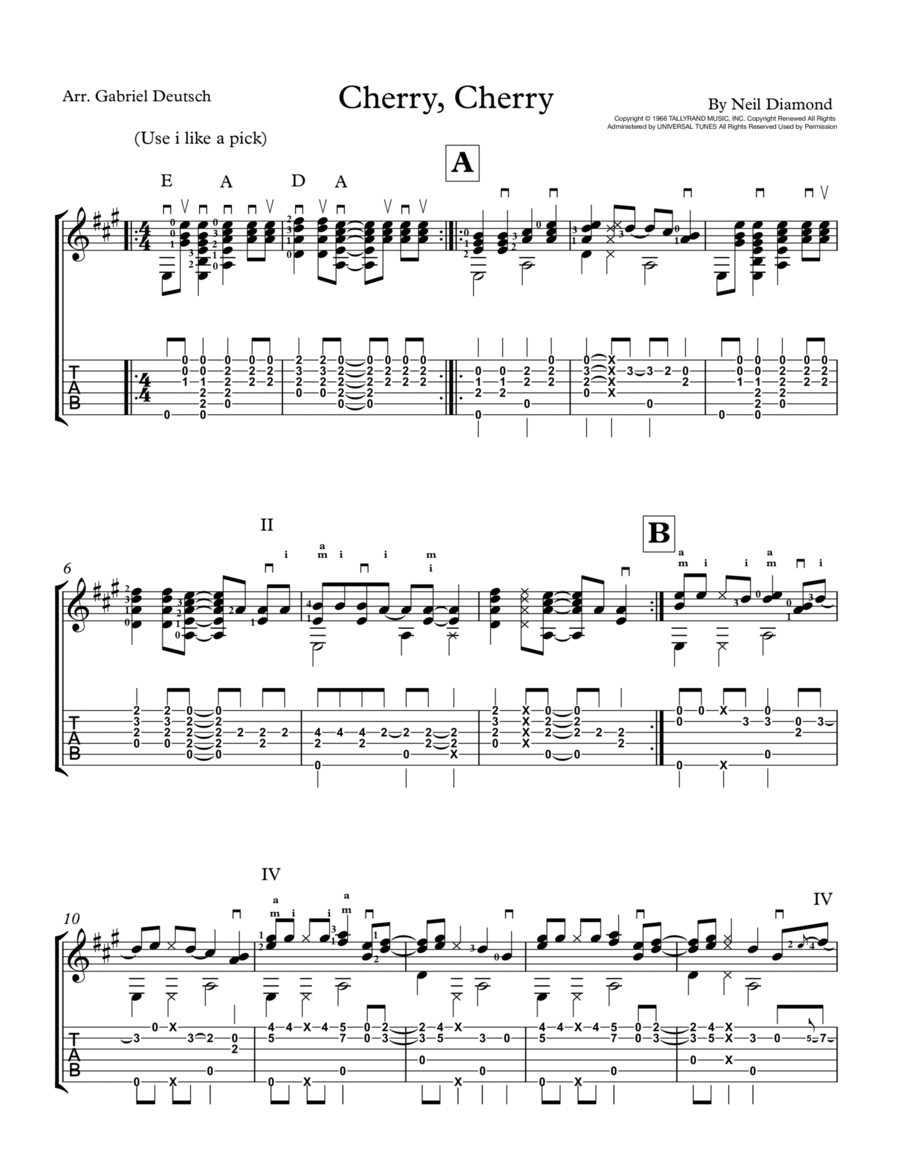Cherry, Cherry Electric Guitar scores gallery preview page 1