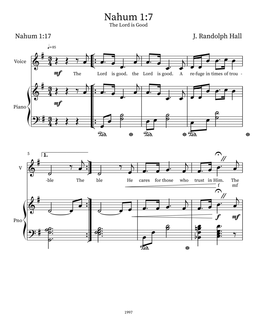 Nahum 1:7 Nahum 1:7 Choir scores gallery preview page 1