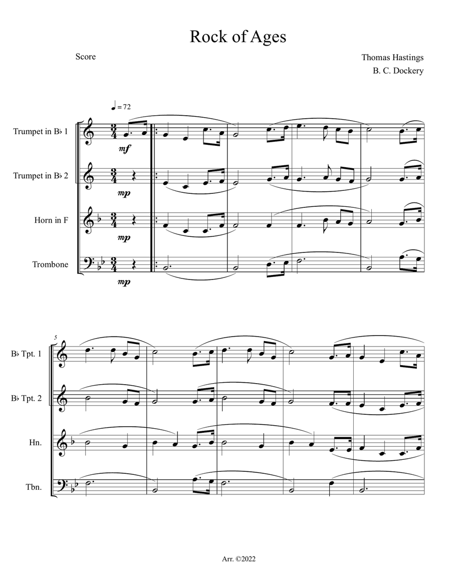 Rock of Ages (Brass Quartet)