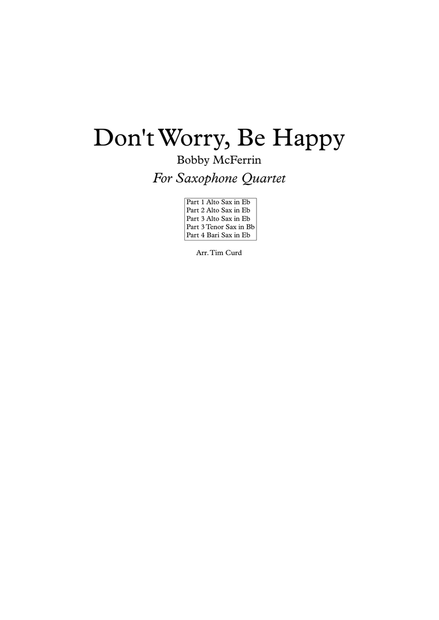 Don't Worry, Be Happy Woodwind Quartet scores gallery preview page 1