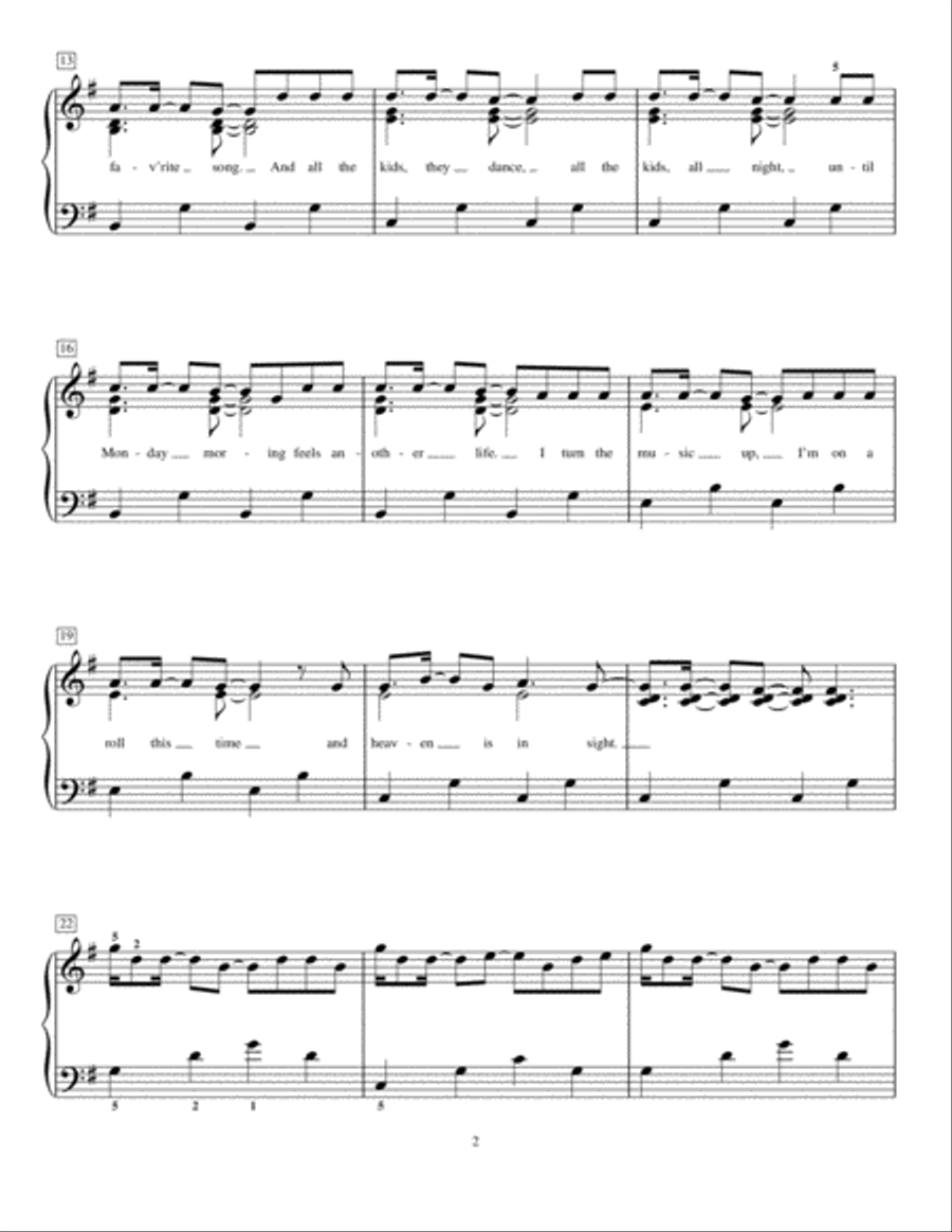 Every Teardrop Is A Waterfall Piano Method scores gallery preview page 2